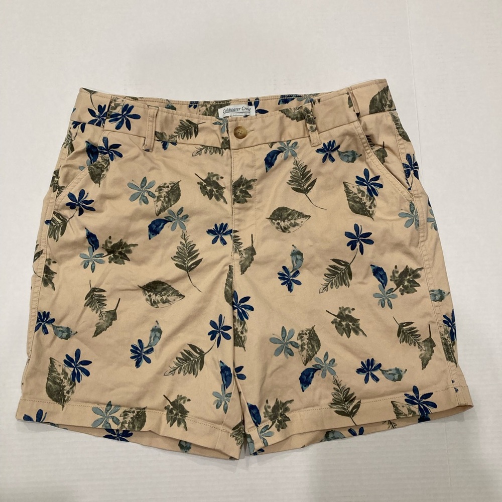 Casual Women's Floral Print Shorts - Tan